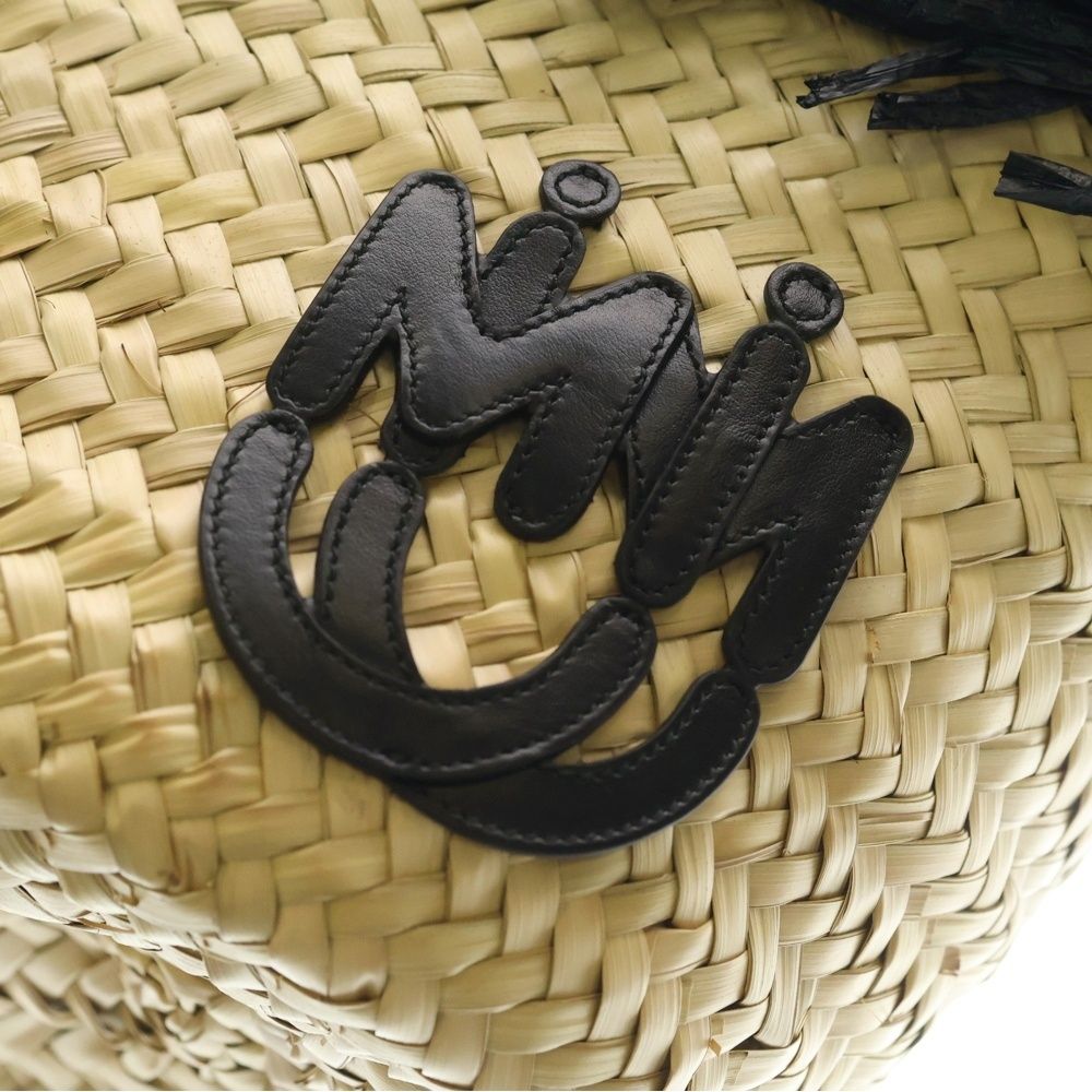 Miu Miu Palmit Basket Bag Handbag Natural Brown