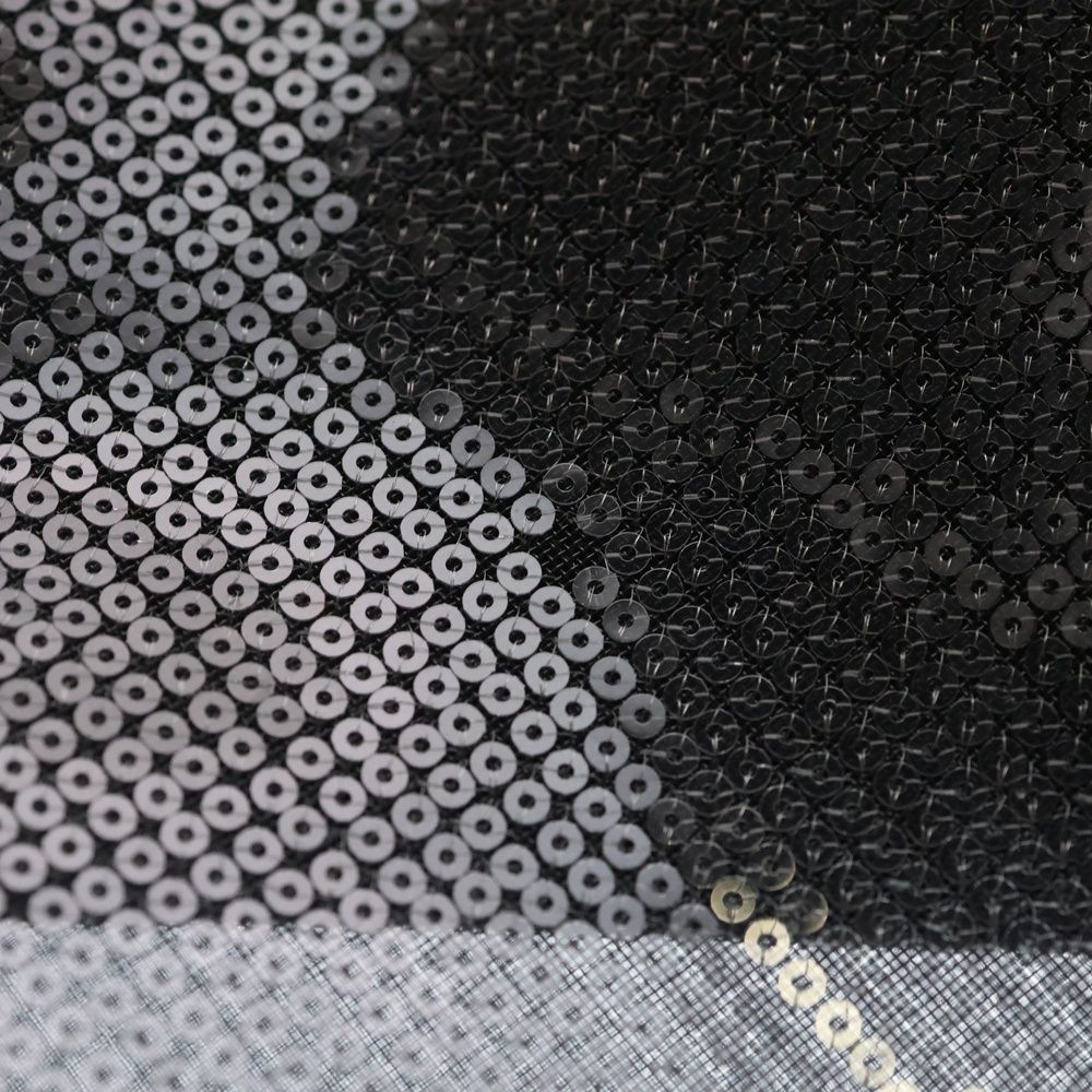 Prada Logo Tote Sequin Black Silver