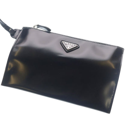 Prada Logo Tote Sequin Black Silver