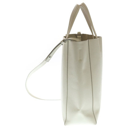 Celine Vertical Cover Small Tote White Leather Silver
