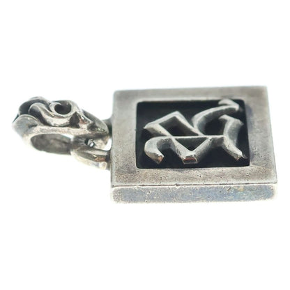 Chrome Hearts Framed Letter Block Alphabet Charm Pendant Top Silver