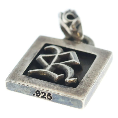 Chrome Hearts Framed Letter Block Alphabet Charm Pendant Top Silver
