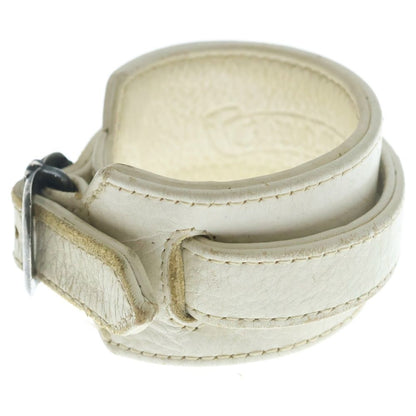 Chrome Hearts R&r Rock'n'roll Leather Bracelet White Silver