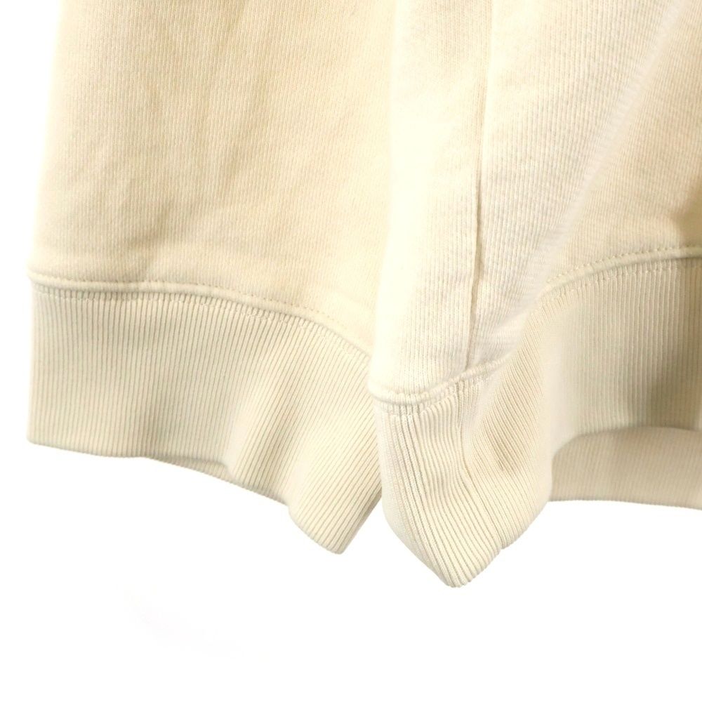 Loewe Anagram Patch Hoodie Leather Pullover Sweatshirt Ivory