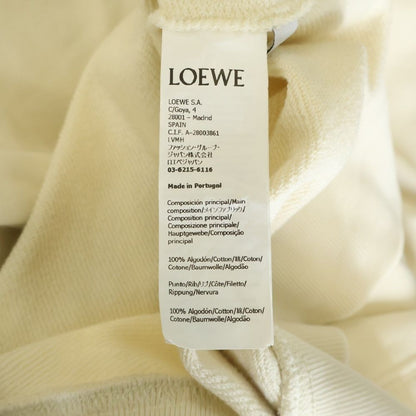 Loewe Anagram Patch Hoodie Leather Pullover Sweatshirt Ivory