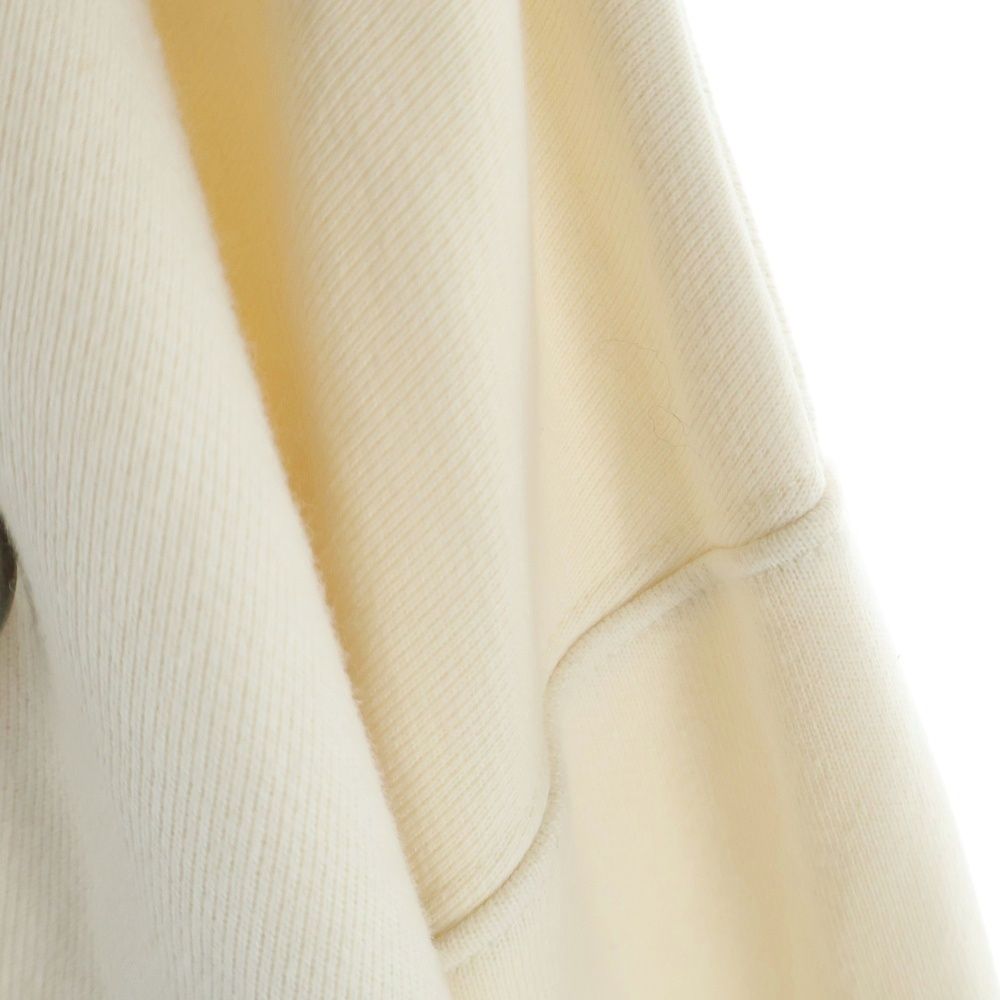 Loewe Anagram Patch Hoodie Leather Pullover Sweatshirt Ivory