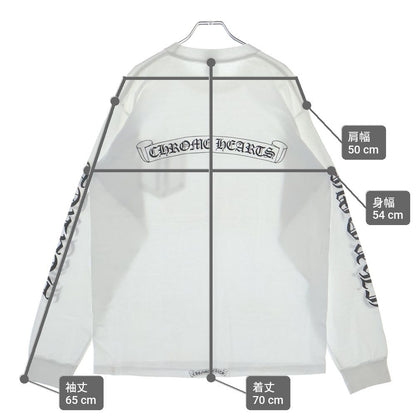 Chrome Hearts Vintage CH Scroll Logo L S Tee Arm Print Long Sleeve T-Shirt White