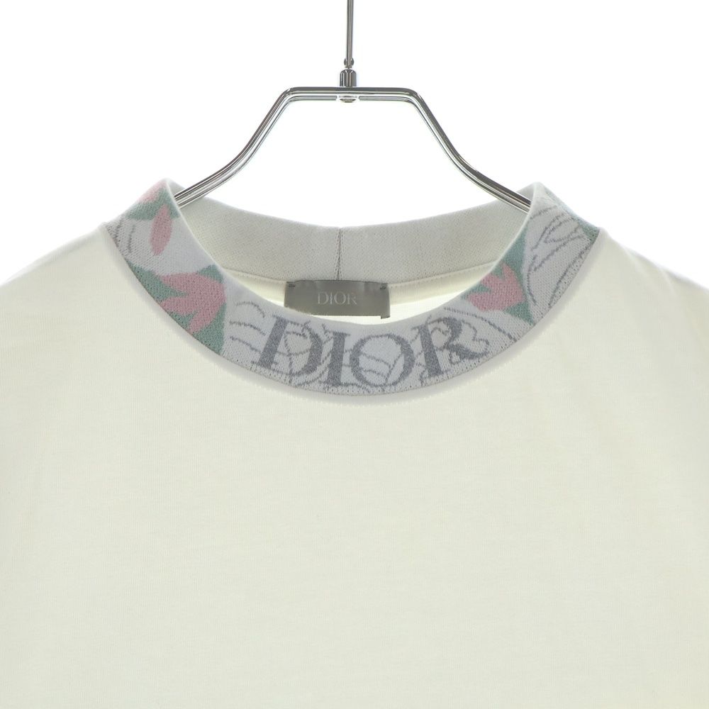 Dior Neck Logo Short Sleeve T-Shirt White