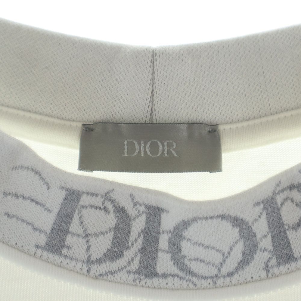 Dior Neck Logo Short Sleeve T-Shirt White