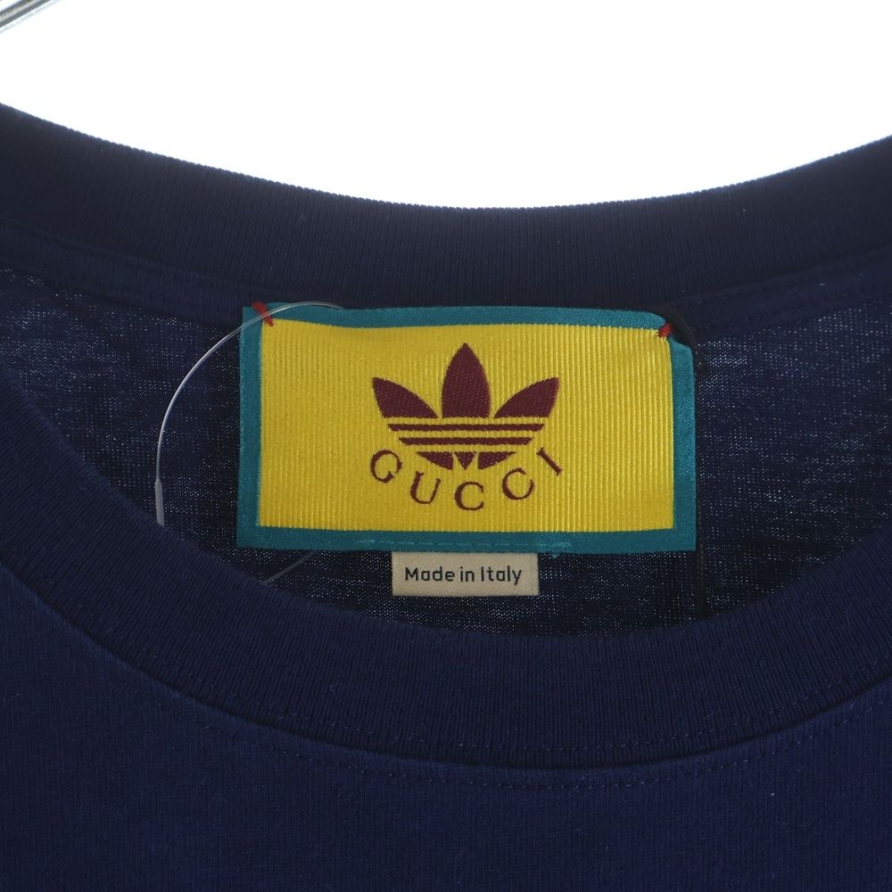Gucci Adidas T-Shirt Short Sleeve Navy