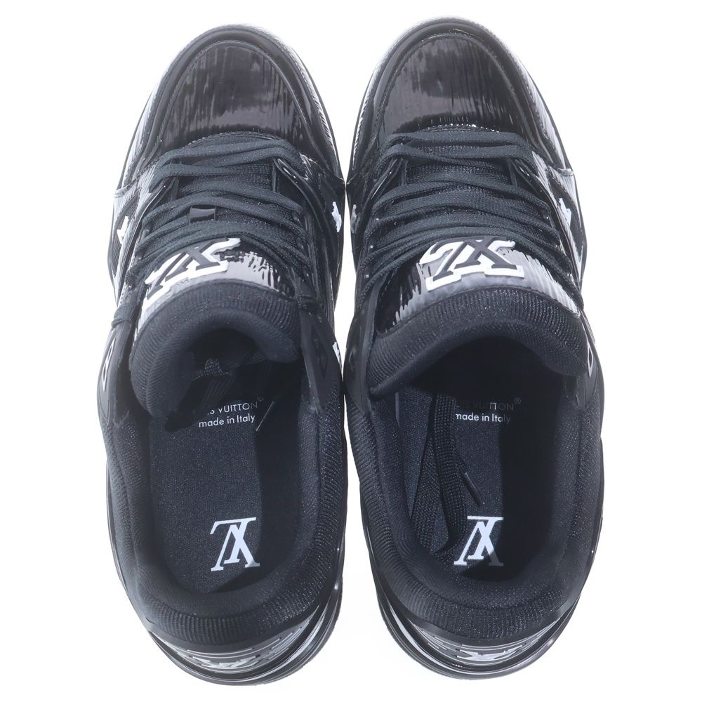 Louis Vuitton LV Trainers Epi Patent Leather Low Cut Sneakers Black