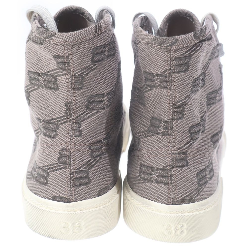 Balenciaga Paris BB Monogram High Cut Sneakers Brown Canvas 38