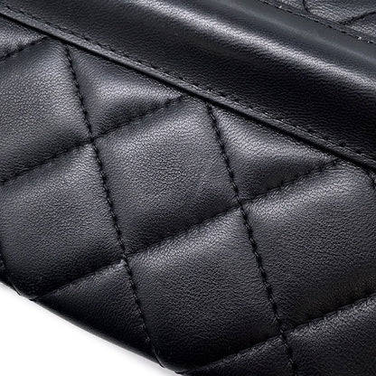 Chanel Shoulder Bag Quilted Mini Logo Ball Lambskin Black