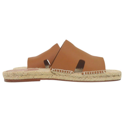 Hermes Espadrilles Antigua 42) Calf Leather Natural Brown Sandals Shoes