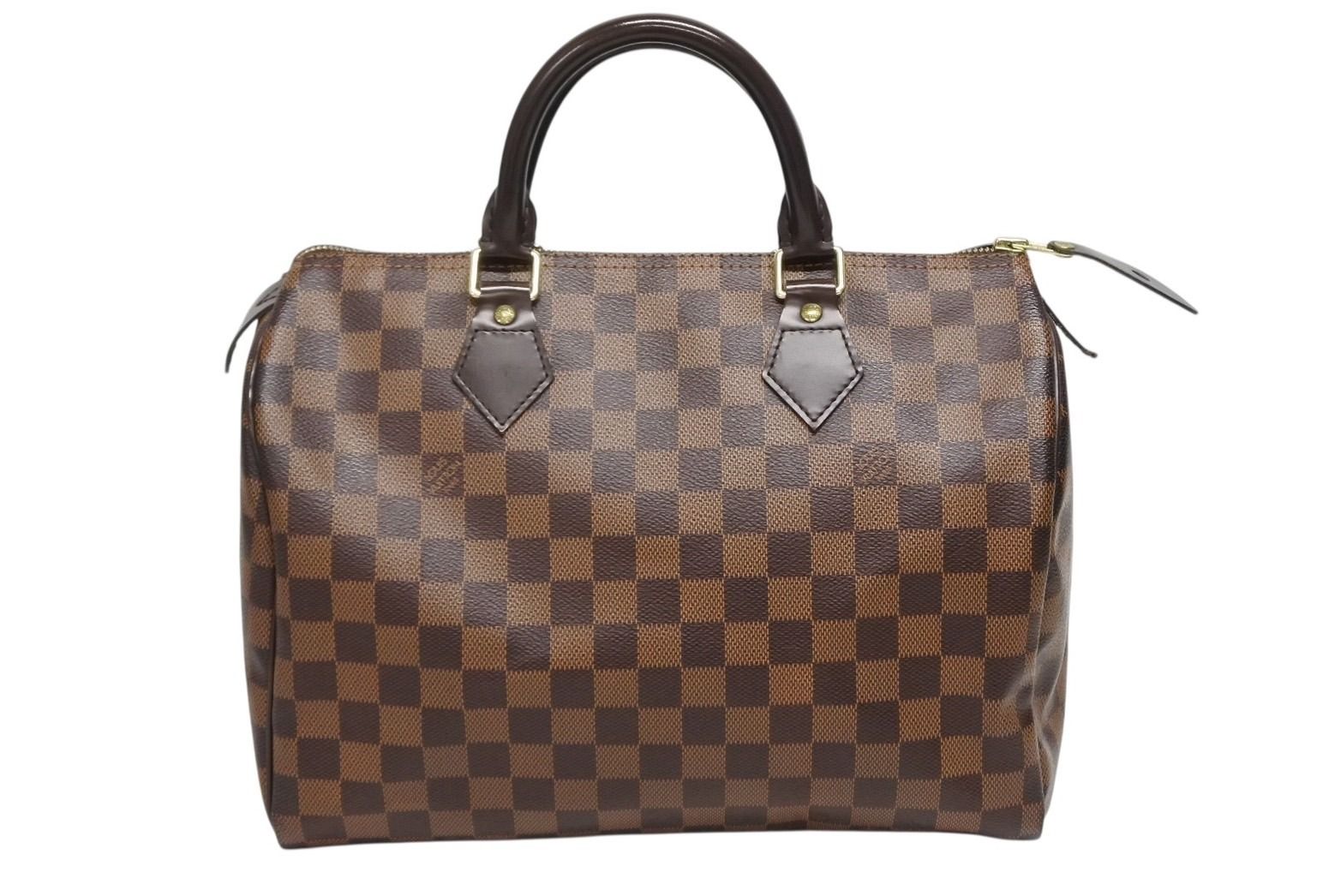 Louis Vuitton Speedy 30 Handbag Damier Canvas Gold Brown