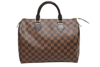 Louis Vuitton Speedy 30 Handbag Damier Canvas Gold Brown