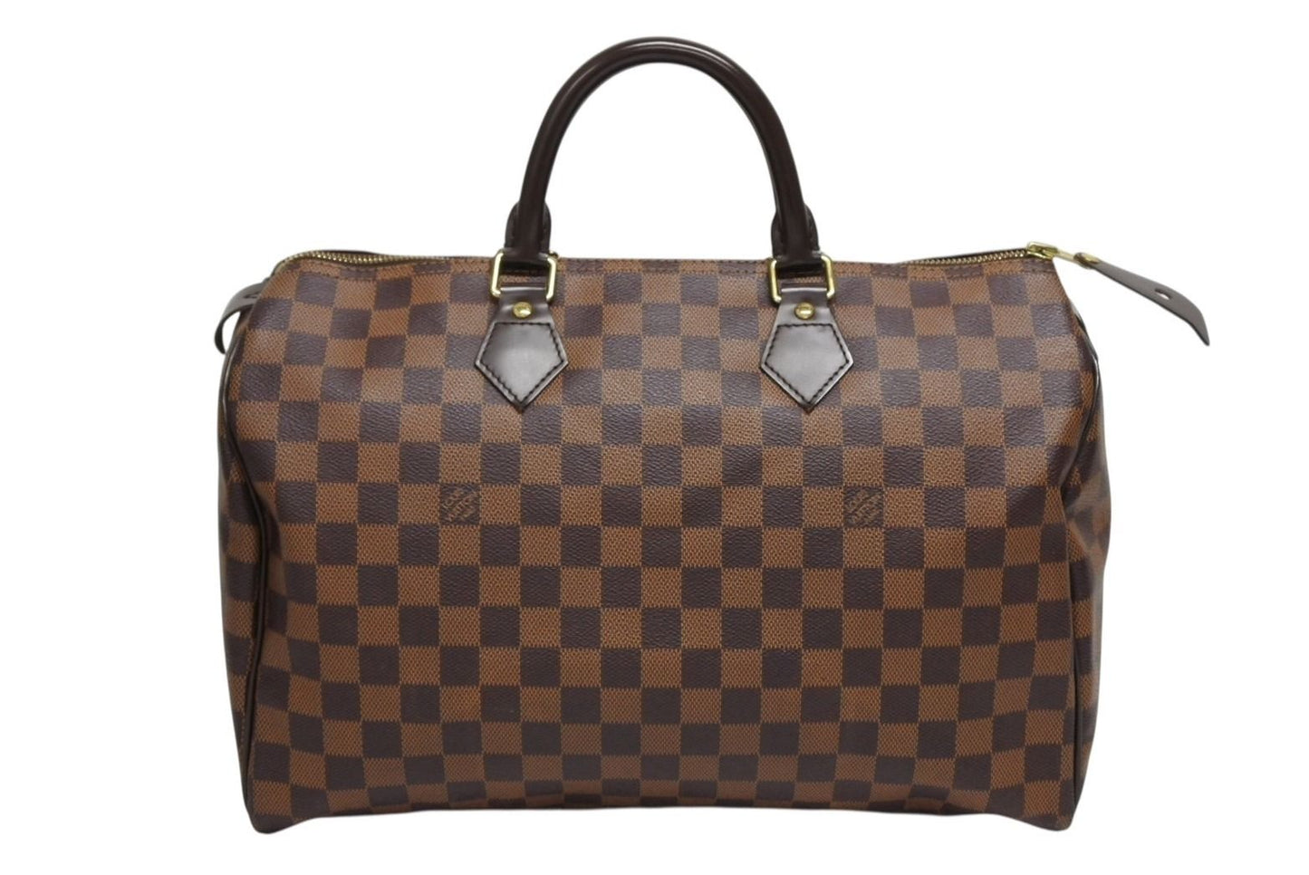 Louis Vuitton Speedy 35 Handbag Damier Canvas Brown Gold