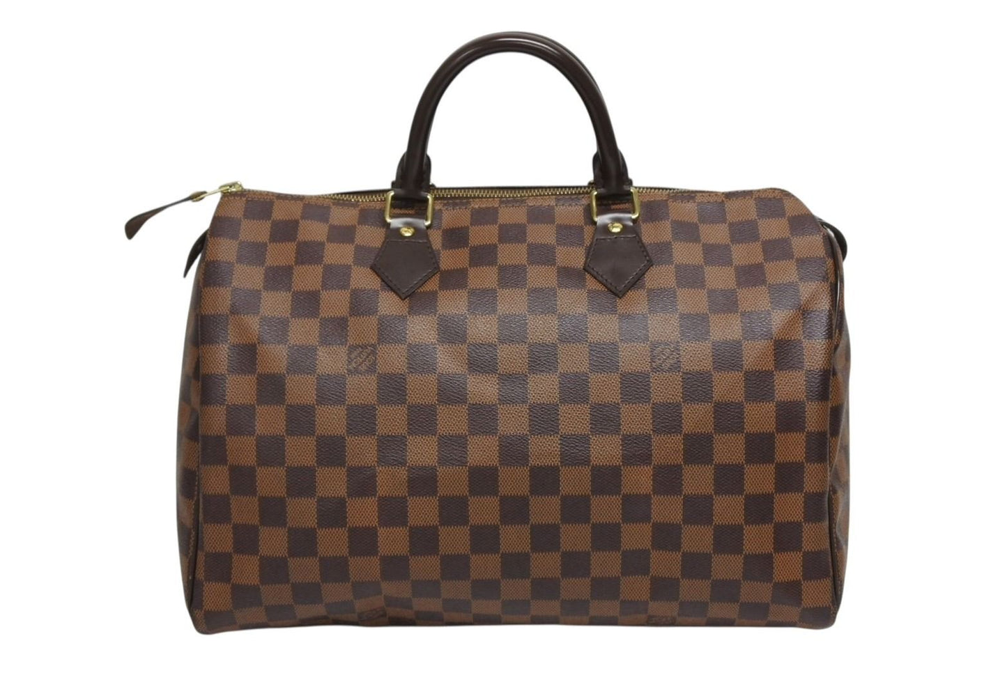 Louis Vuitton Speedy 35 Handbag Damier Canvas Brown Gold — view 2
