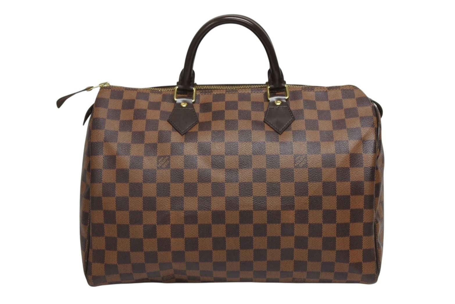 Louis Vuitton Speedy 35 Handbag Damier Canvas Brown Gold — view 2