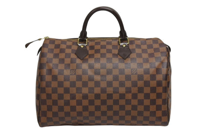 Louis Vuitton Speedy 35 Handbag Damier Canvas Brown Gold — view 2