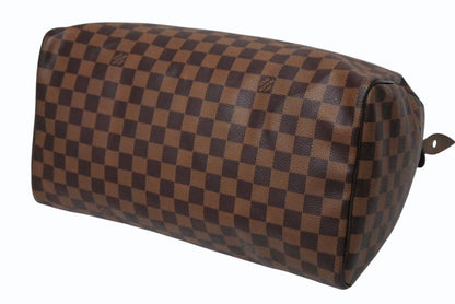 Louis Vuitton Speedy 35 Handbag Damier Canvas Brown Gold — view 7