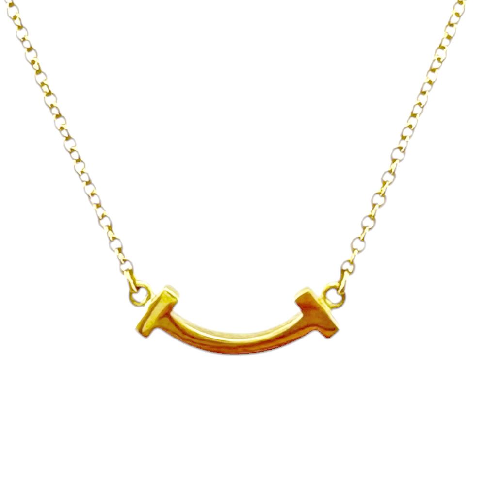 Tiffany & Co T Smile Necklace 18k Yellow Gold