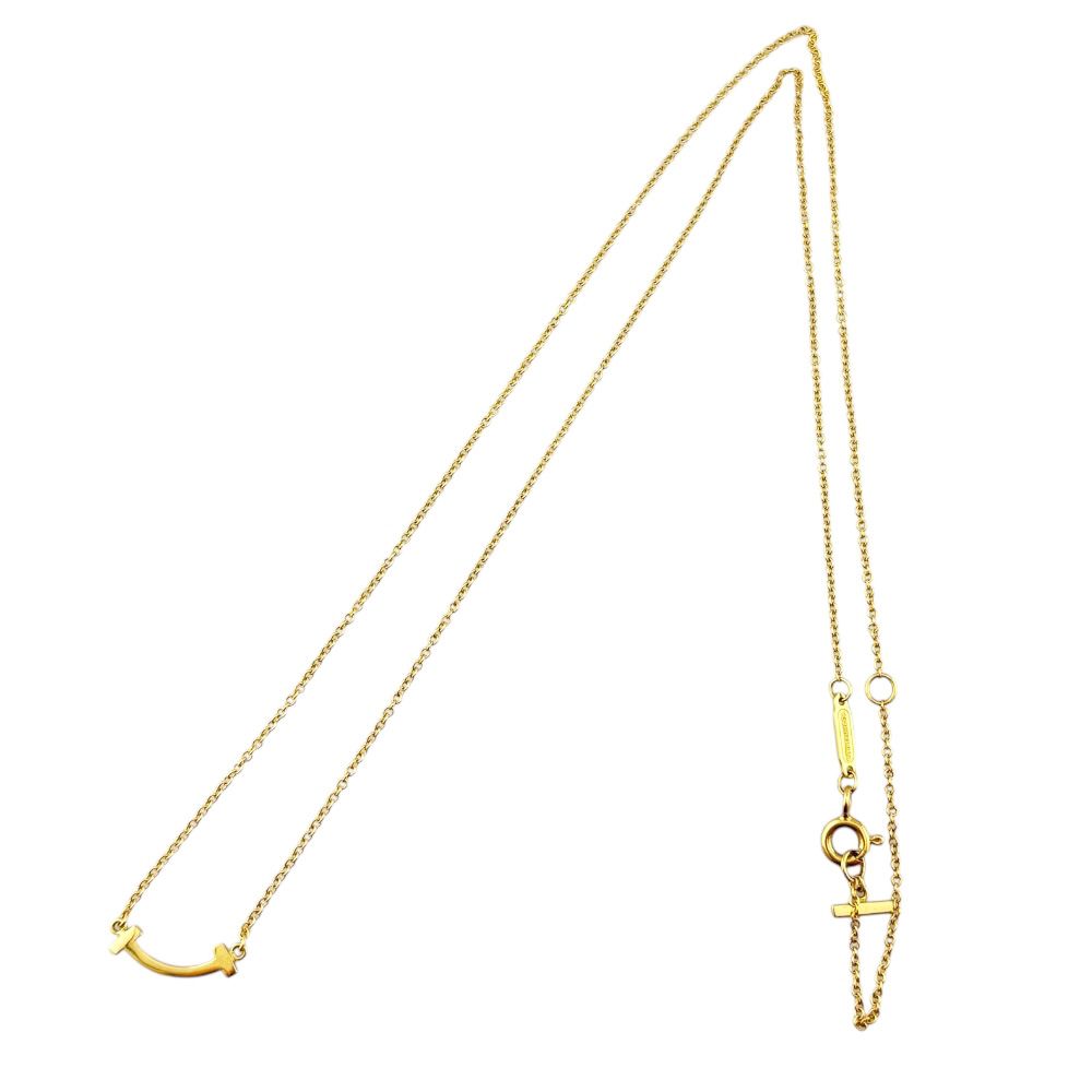 Tiffany & Co T Smile Necklace 18k Yellow Gold