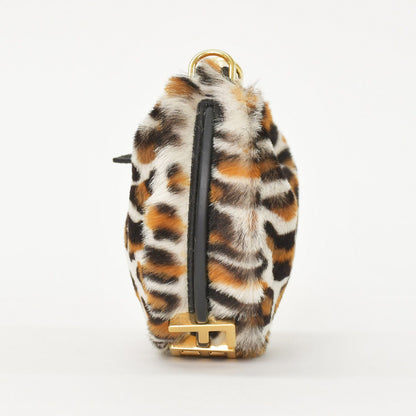 Fendi Graffiti Mini Leopard Mini Handbag Calf Hair Calfskin White Brown — view 2