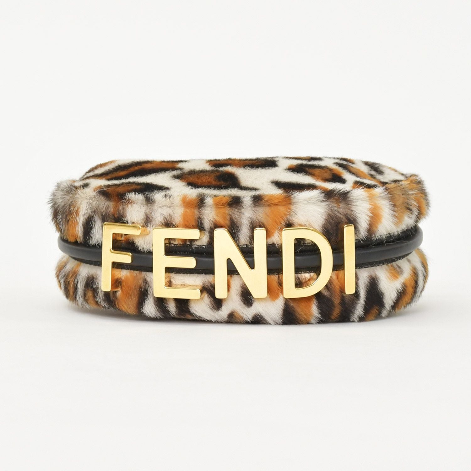 Fendi Graffiti Mini Leopard Mini Handbag Calf Hair Calfskin White Brown — view 6