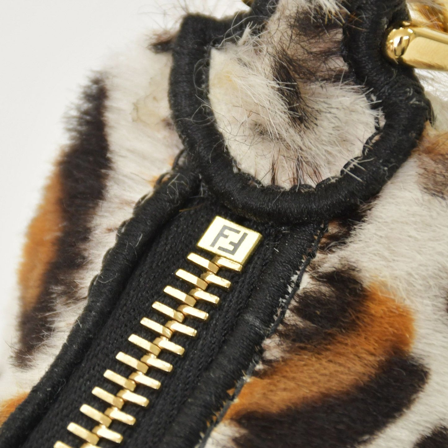 Fendi Graffiti Mini Leopard Mini Handbag Calf Hair Calfskin White Brown — view 8