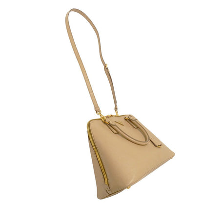 Prada 2-Way Shoulder Bag Saffiano Promenade Beige Commuting to School