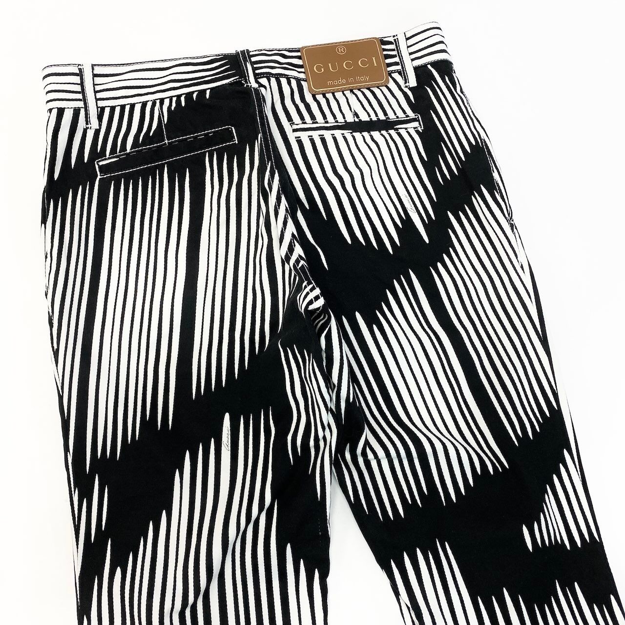 Gucci Zebra Stripe Stretch Pants 40 Black White — view 5