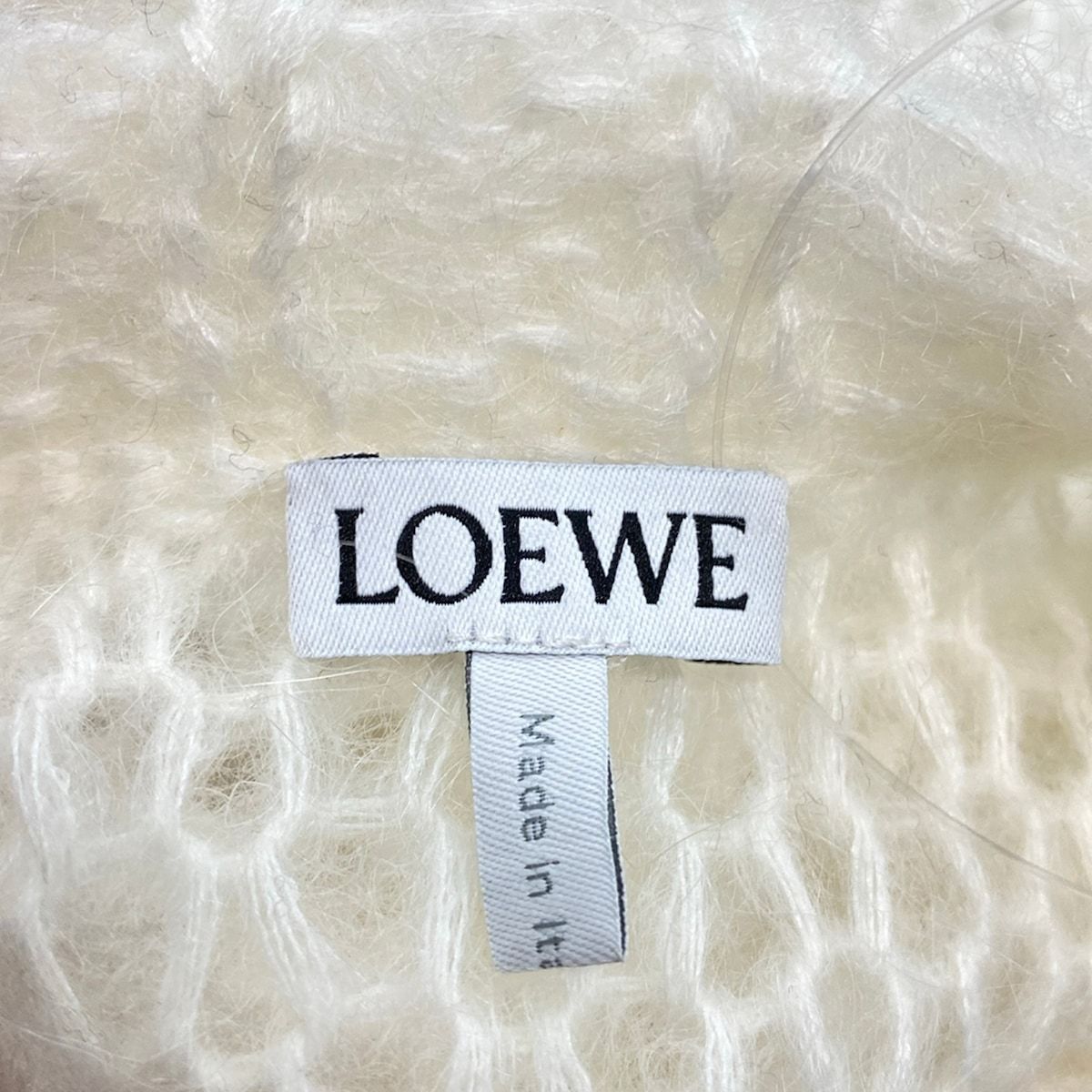 Loewe Short Sleeve Sweater XS Ivory Mesh Anagram