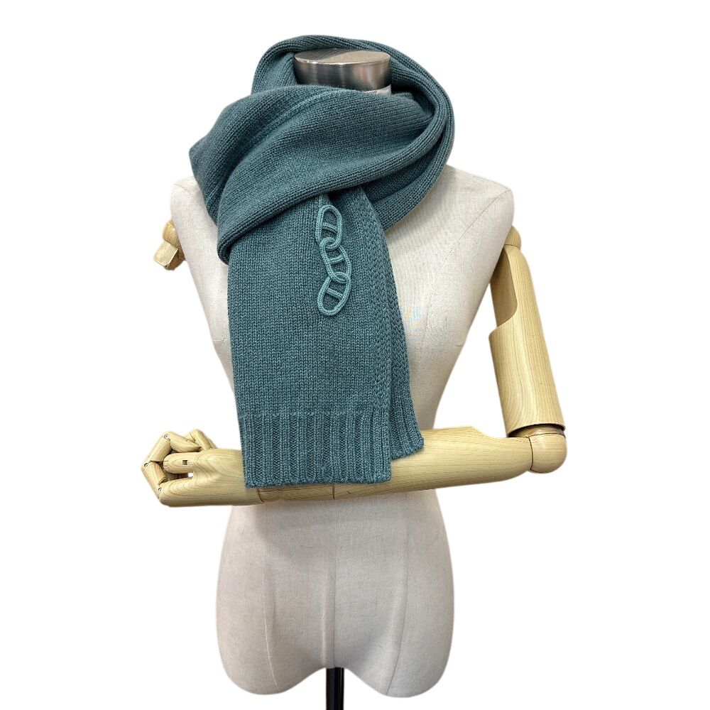 Hermes Maillon Torase Cashmere Scarf Green