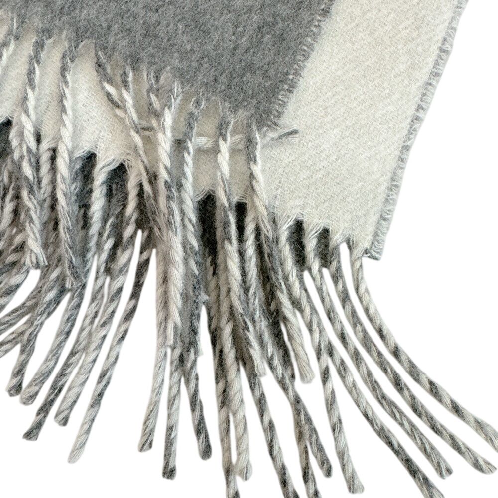 Hermes Large Shawl Double Face Cashmere Scarf Gray