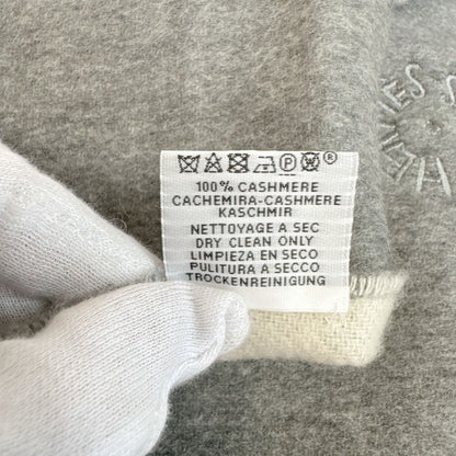 Hermes Large Shawl Double Face Cashmere Scarf Gray