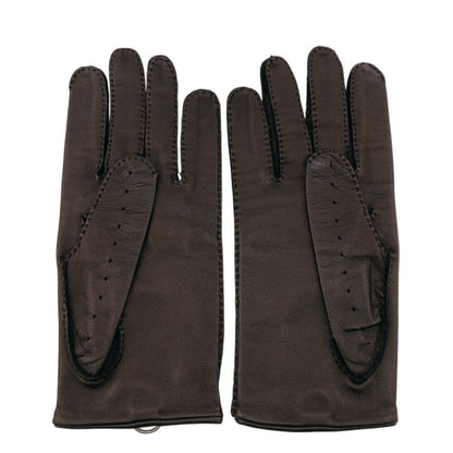 Hermes Gloves Series Leather Brown