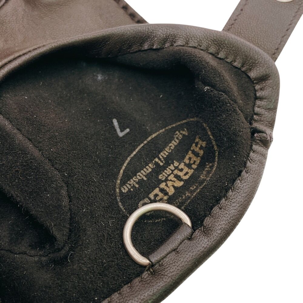 Hermes Gloves Series Leather Brown