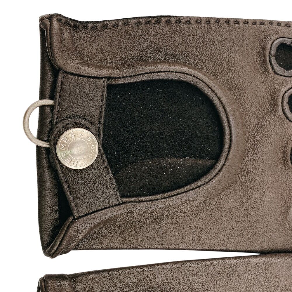 Hermes Gloves Series Leather Brown