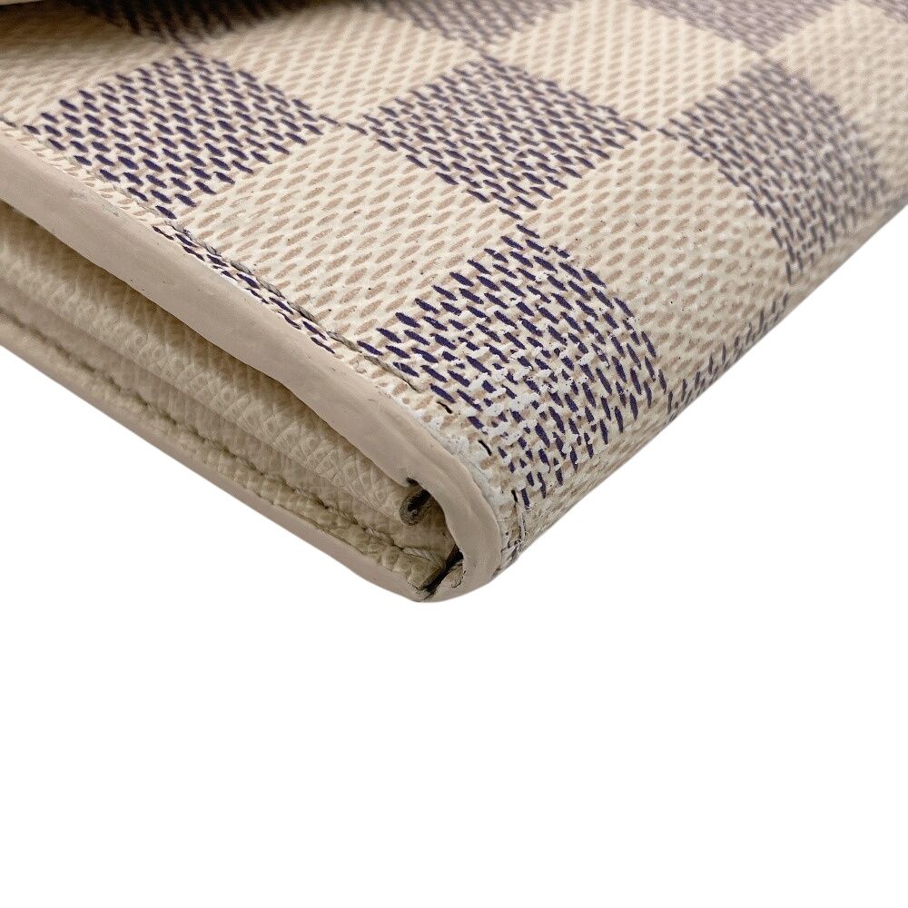 Louis Vuitton Portefeuille Sarah Damier Azur Leather Wallet White
