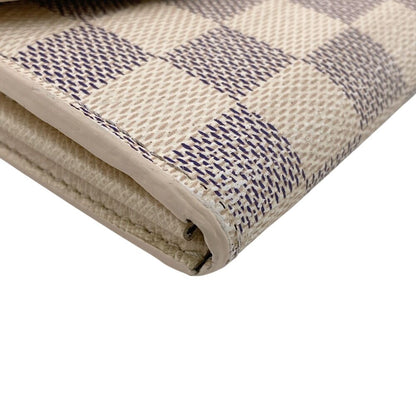 Louis Vuitton Portefeuille Sarah Damier Azur Leather Wallet White
