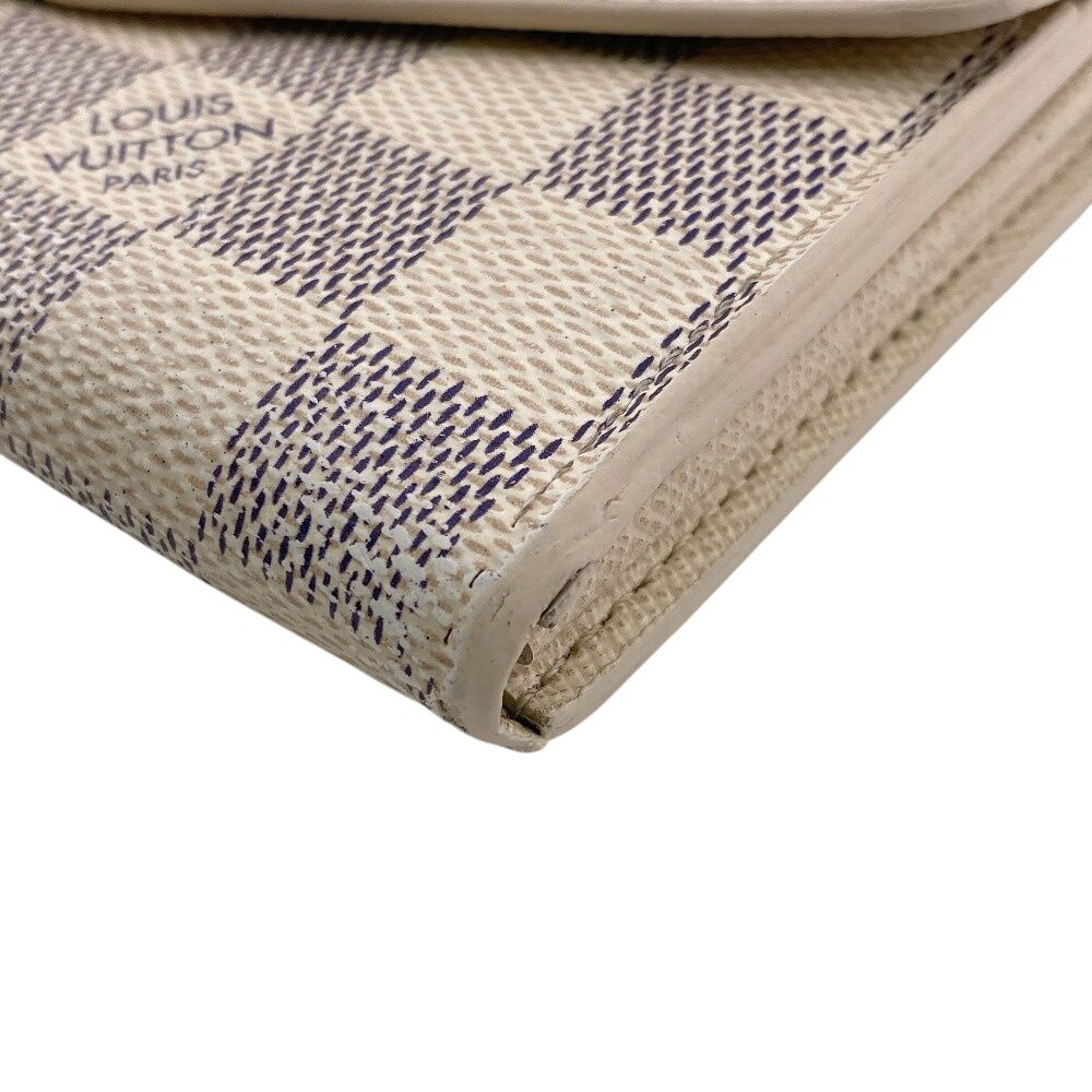 Louis Vuitton Portefeuille Sarah Damier Azur Leather Wallet White