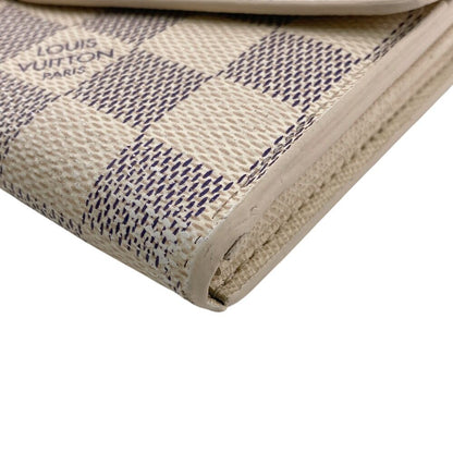 Louis Vuitton Portefeuille Sarah Damier Azur Leather Wallet White