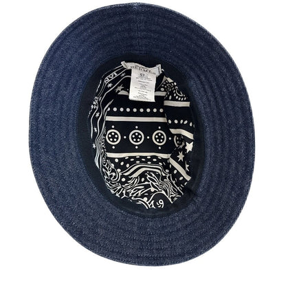 Hermes Series Button Elena Denim Hat Navy