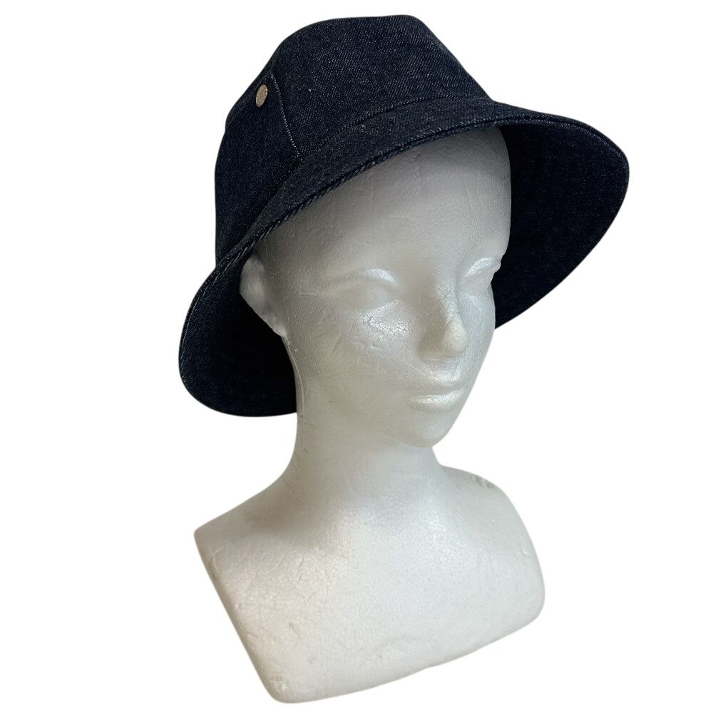 Hermes Series Button Elena Denim Hat Navy