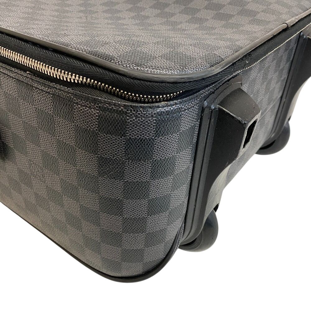 Louis Vuitton Travel Bag Pegase 55 Damier Graphite Leather Black