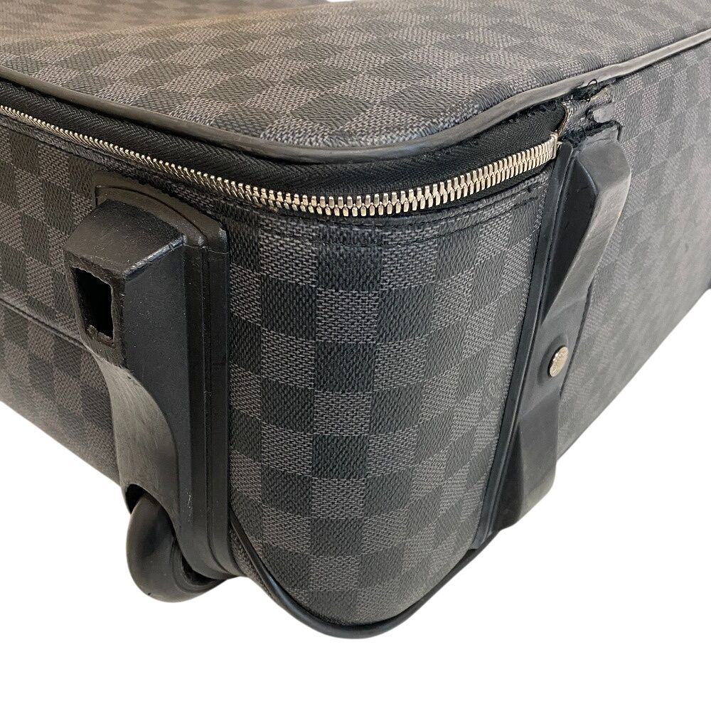 Louis Vuitton Travel Bag Pegase 55 Damier Graphite Leather Black