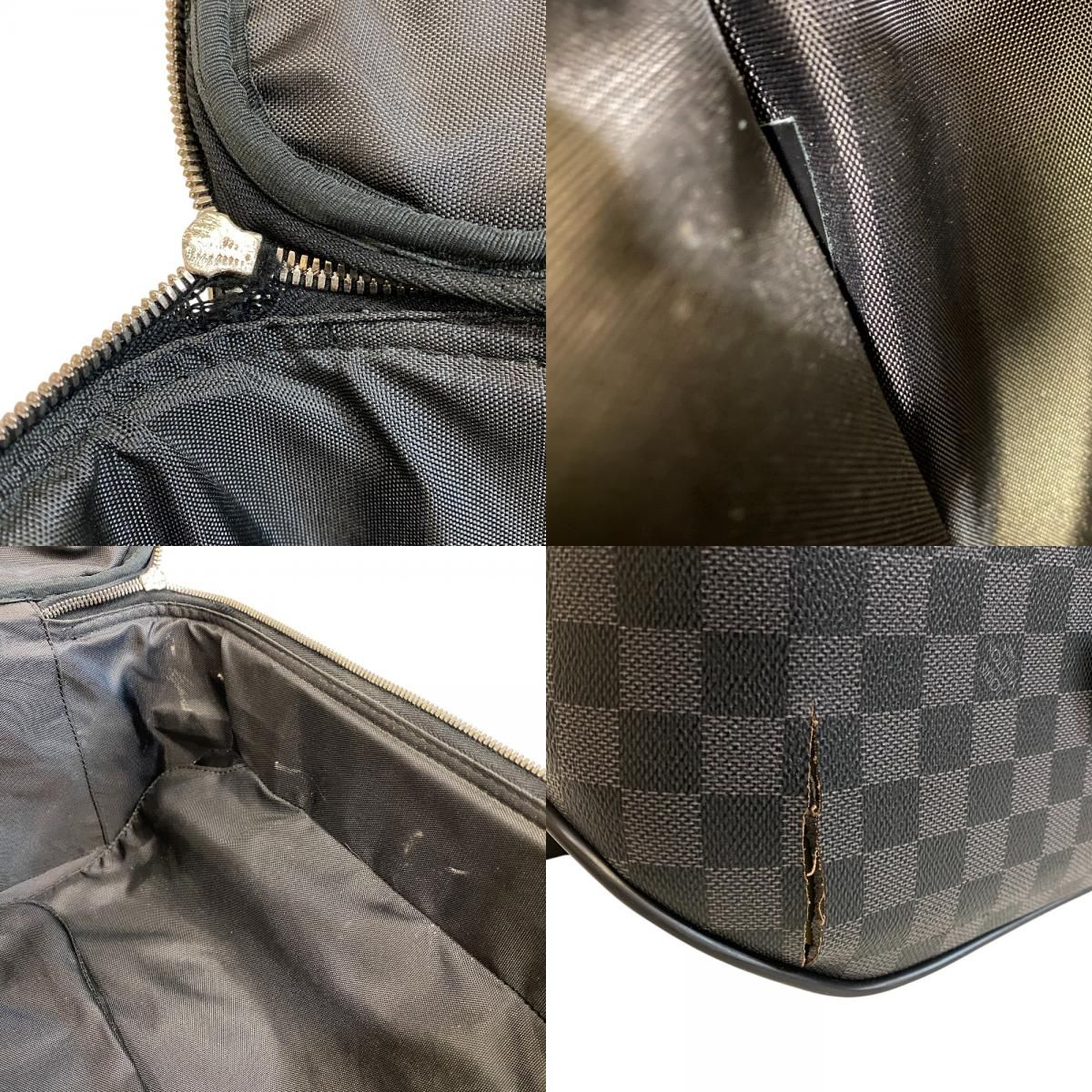 Louis Vuitton Travel Bag Pegase 55 Damier Graphite Leather Black