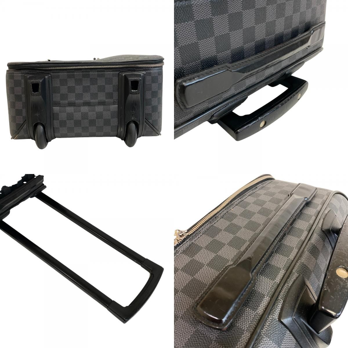 Louis Vuitton Travel Bag Pegase 55 Damier Graphite Leather Black