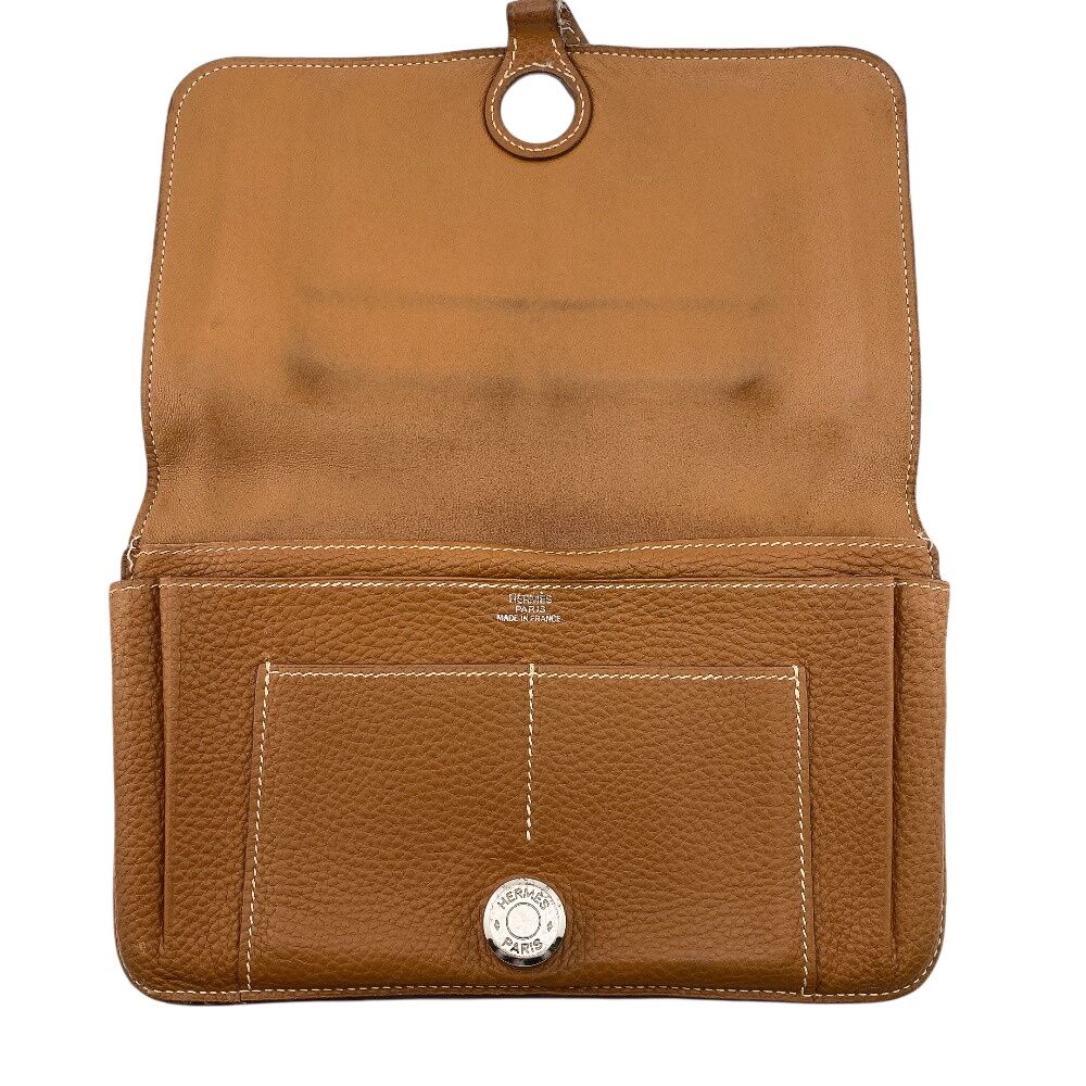 Hermes Dogon GM Leather Wallet Brown